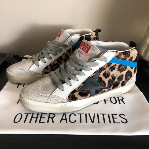 Golden Goose Leopard Pony Hair Mid Stars (Size 35) - Picture 4 of 10